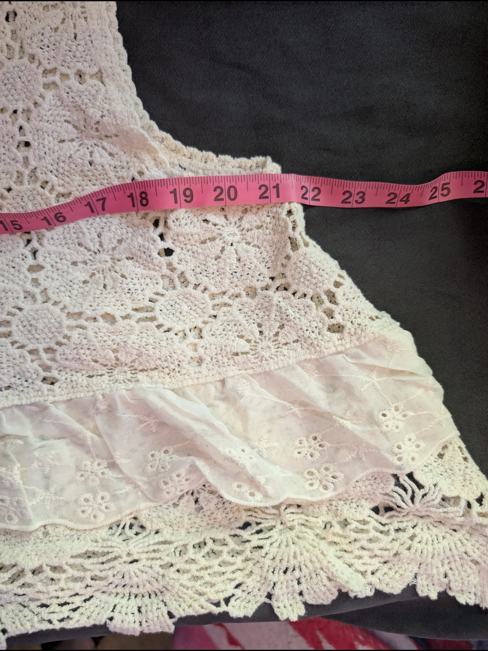 CCO !NEW! POL Cream Crochet Lace Tank with Scalloped Hem (Only 2 Left! ) - Picture 3 of 16